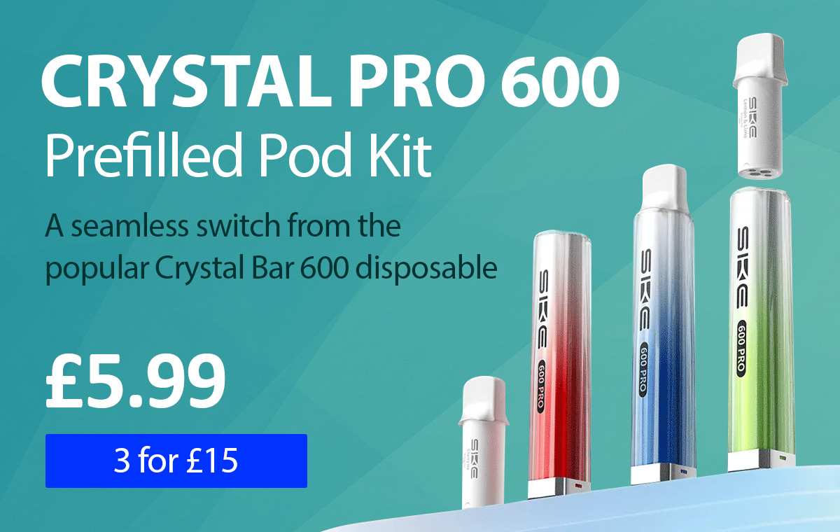 Crystal Pro 600 Prefilled Pod Kit - A seamless switch from the popular Crystal Bar 600 Disposable - £5.99