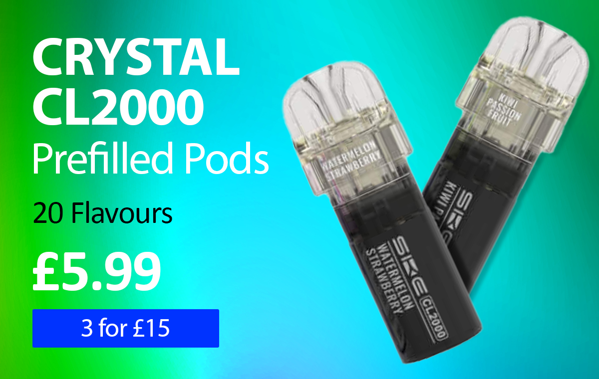 SKE Crystal Bar CL2000 Prefilled Pods - only £5.99 or 3 for £15.