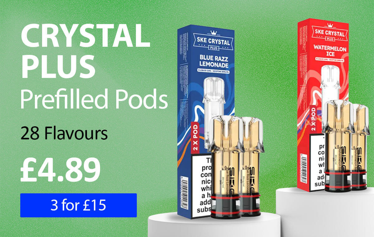 SKE Crystal Plus Prefilled Pods - £4.89 or 3 for £15