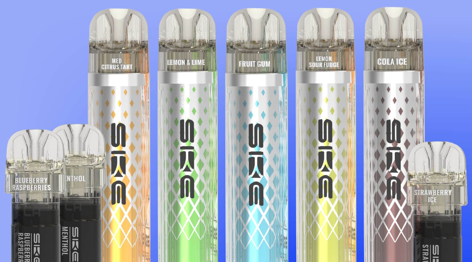 SKE CL2000 kit and pods - 17 flavours in 20mg nic salt.