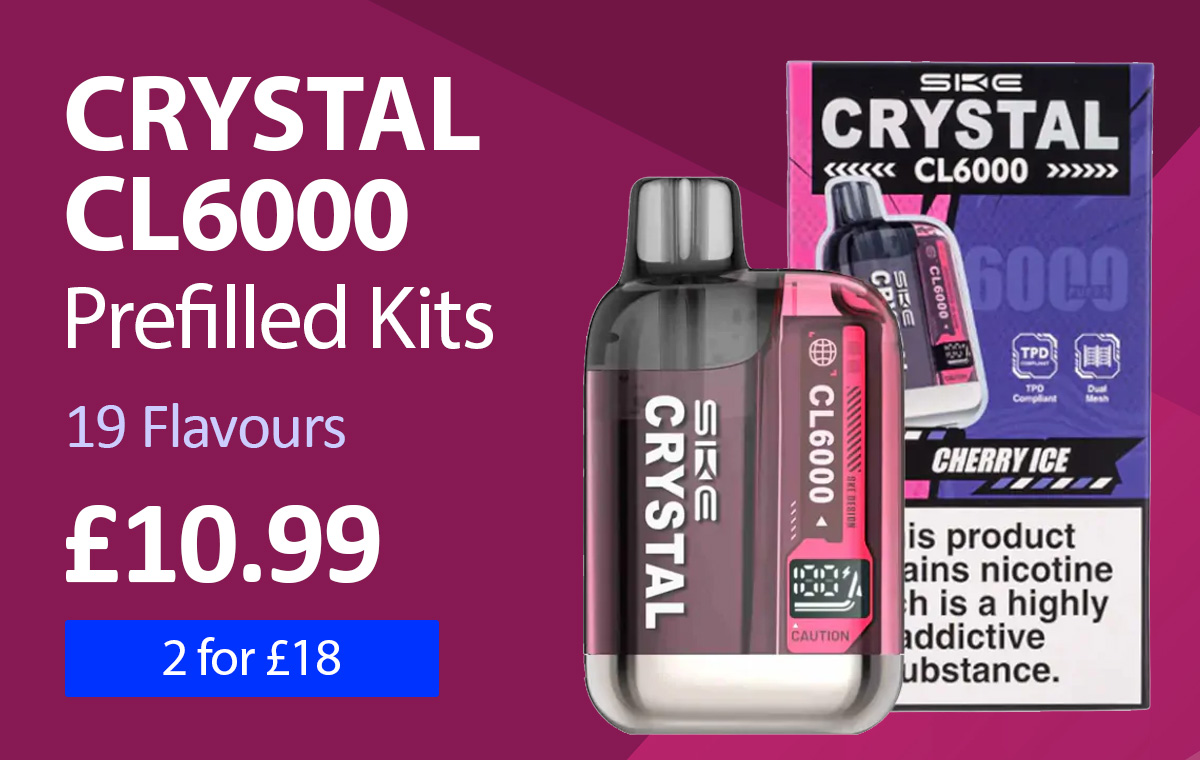 SKE Crystal Bar CL6000 Prefilled Vape Kit - only £10.99 or 2 for £18.
